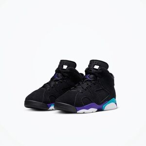 JORDAN 6 RETRO (PS) Black/Bright Concord-Aqua-tone - Kids Size 1